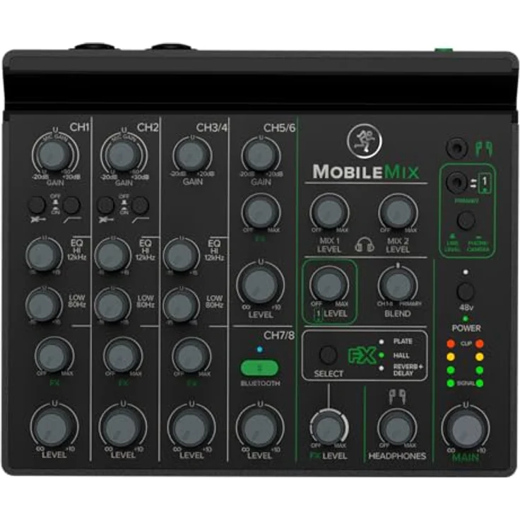Mackie MobileMix 8-Kanal-Mischpult mit USB-Stromversorgung, Live-Sound und Streaming, Schwarz – Bild 4
