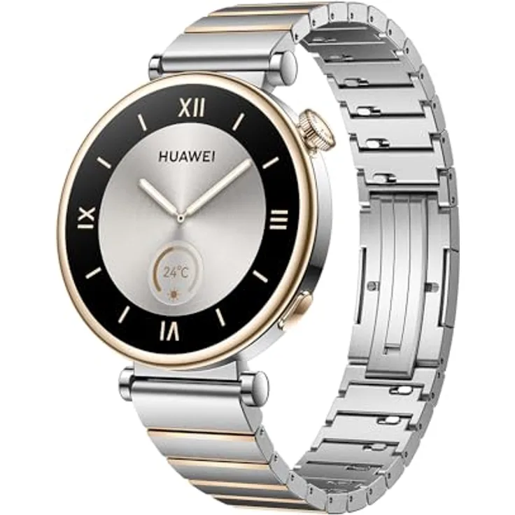 Huawei Watch GT 4 41mm Smartwatch, Filigranes Design, Bis zu 7 Tage Akkulaufzeit‌, Erweitertes 24/7 Gesundheitsmanagement, Kalorienmanagement, Kompatibel mit Android und iOS, Silber