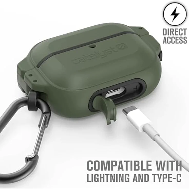 Catalyst Total Protection Hülle für AirPods Pro, wasserdicht IP68 bis 100 Meter, khakigrün – Bild 4
