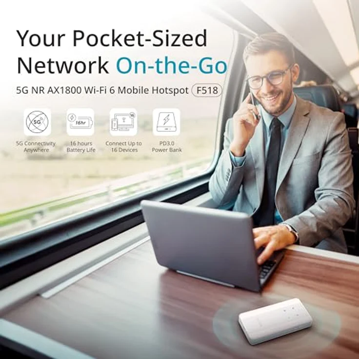 D-Link F518, Mobilfunknetzwerkmodem, 5G, Wi-Fi 6 (IEEE 802.11ax), Weiss, integrierte Firewall, USB-C-Anschluss – Bild 3