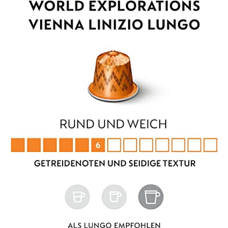 Nespresso ORIGINAL Vienna Lungo, Mittlere Röstung, Kapsel Set aus 50 Kaffeekapseln, kompatibel mit ORIGINAL Kaffeemaschinen – Bild 2