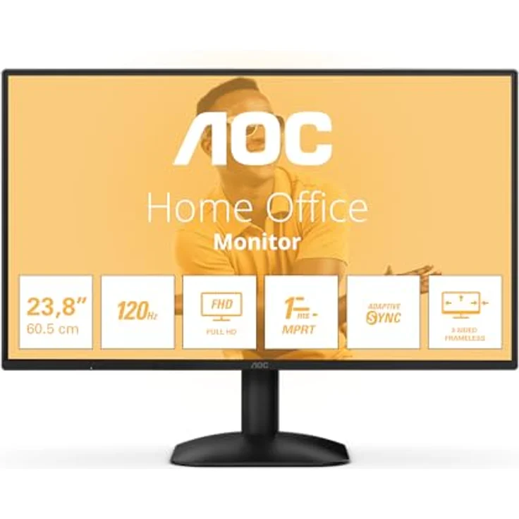 AOC 24B31H, 24 Zoll Full HD Monitor mit 120 Hz, Adaptive Bildsynchronisation, 1 ms Reaktionszeit, schwarz – Bild 2