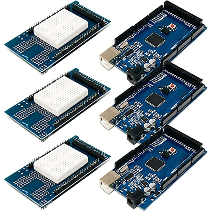AZDelivery 3 x AZ-MEGA2560-Board Bundle mit Prototype Shield, kompatibel mit AZ-MEGA2560-Board, inklusive E-Book!