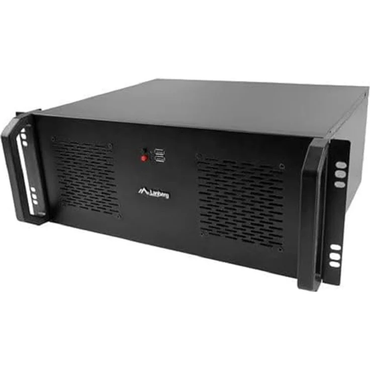 Lanberg Server Gehäuse Rackmount ATX 350/10, 19" 4U, Schwarz, für bis zu 3 HDD/SSD, 2x USB 2.0 Anschlüsse – Bild 1