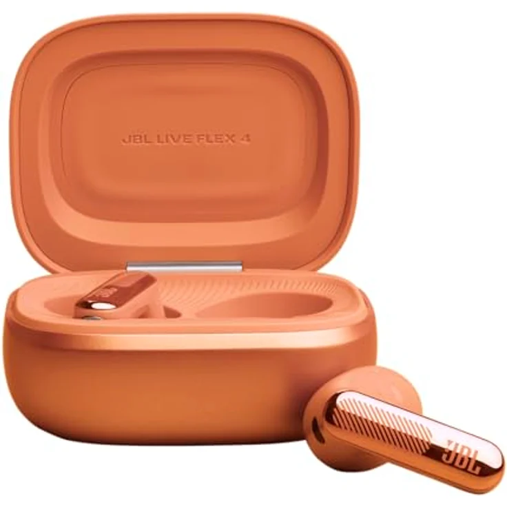 JBL Live Flex 4, Kabellose Noise-Cancelling-Ohrhörer mit Hi-Res Audio, 50 Std. Akkulaufzeit, IP54 wasserdicht, Orange – Bild 5