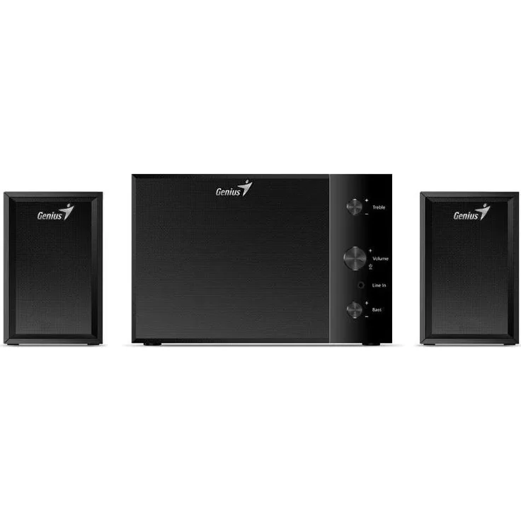 Genius SW-2.1 350, 2.1 Kanal PC Lautsprecher mit 15 Watt Nennleistung, schwarz