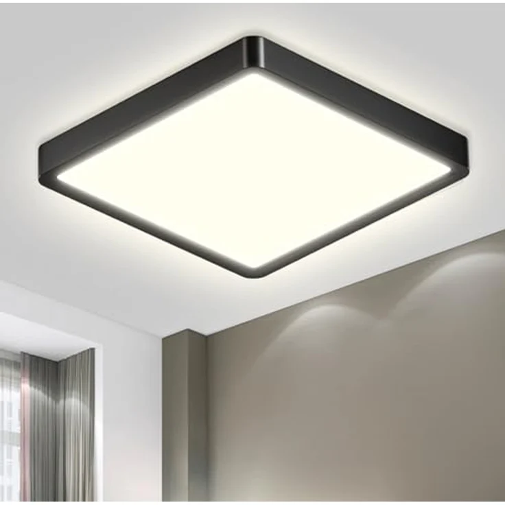 LQWELL® Deckenleuchte LED Deckenlampe, IP44 Wasserfest Badlampe Quadrat Flach 18W 4000K 1600LM, Modern Schlicht Lampe Dünn, 220 * 24mm, für Wohnzimmer Badezimmer Schlafzimmer Küche Flur Keller Büro – Bild 1