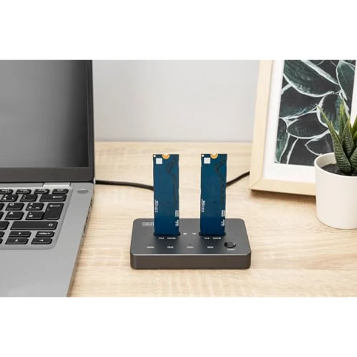 Digitus DA-71545-1, NVMe Klonstation USB3.1 Gen2 Typ-C für 2 M.2 SSDs bis 4 TB, Festplattengehäuse, Schwarz – Bild 7