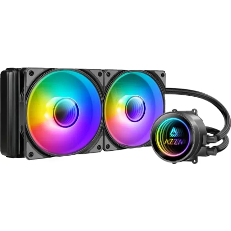 Azza LCAZ-240C-ARGB Computerkühlsystem Prozessor Flüssigkeitskühlung 12 cm Schwarz 1 Stück(e)