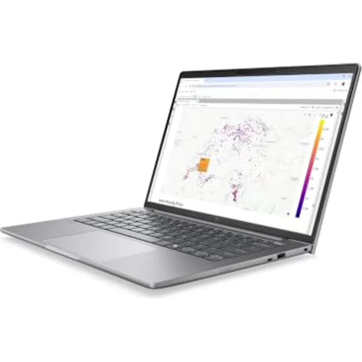 HP ZBook 8 G2a 14 DK3A5ET, 14" WQXGA IPS Laptop, AMD Ryzen AI 9 HX PRO 470, 64GB RAM, 1TB SSD, Windows 11 Pro, silber – Bild 3