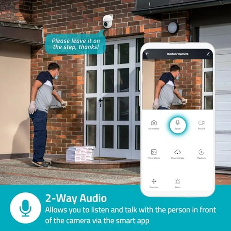 Nedis SmartLife Außenkamera - Wi-Fi - Spotlight - 3MP Full HD 1296p - Pan tilt - IP65 - Nachtsicht - Weiss – Bild 8
