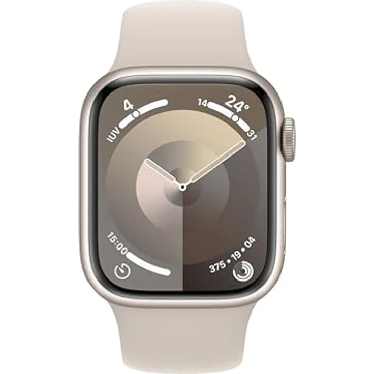 Apple Watch Series 9 [GPS, 41mm] - Starlight Aluminiumgehäuse mit Starlight Sportband, M/L, Akku über 80% Kapazität – Bild 2