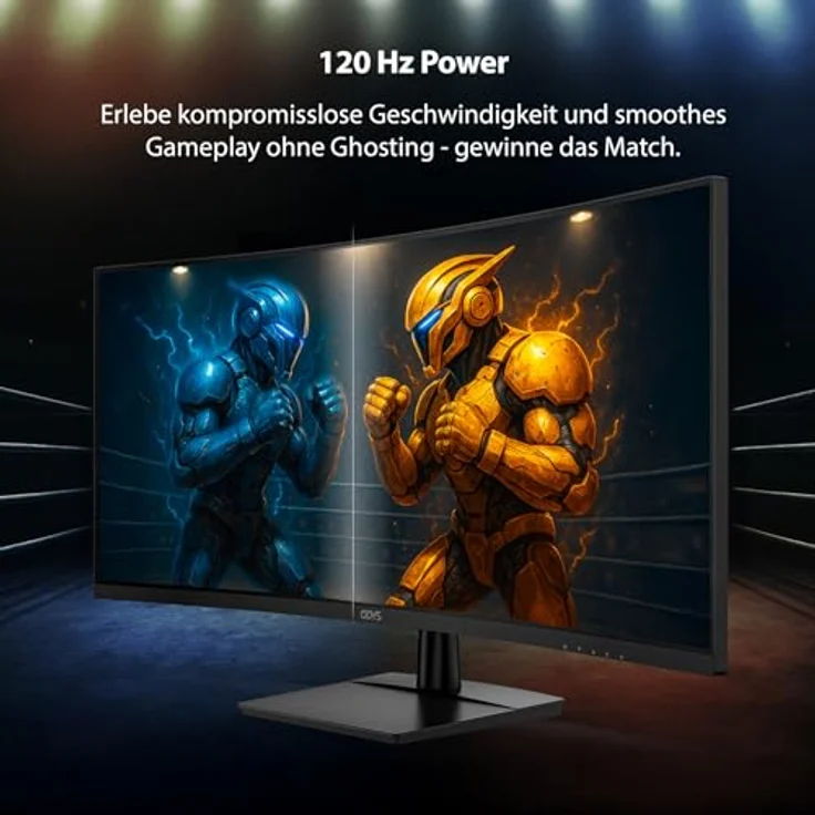 Odys XE34-UWQ-120, 34 Zoll Curved Gaming Monitor, UWQHD (3440x1440), 120 Hz, 1ms, VA-Panel, HDR10, Adaptive Sync, 1500R Krümmung, HDMI 2.1, DisplayPort – Bild 4