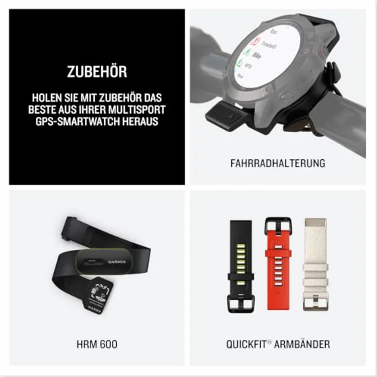 GARMIN fēnix 9 Pro - inReach, 47 mm Titan Smartwatch mit AMOLED Display, Titan Silikon, 22 mm, Graphit/Schwarz – Bild 6