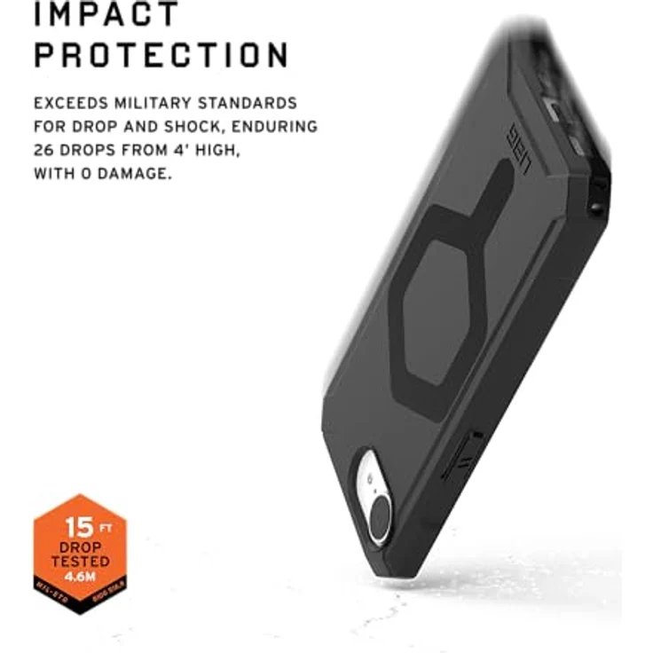 URBAN ARMOR GEAR Essential Armor MS Case für Apple iPhone 16E, schwarz - Wireless Charging, Magnetisches Laden optimiert, 4,6m Fallschutz – Bild 4
