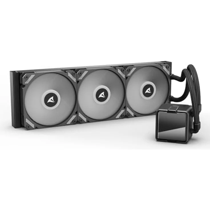 Sharkoon S60 ARGB AIO Black, 360-mm Wasserkühlung mit drei 120-mm-ARGB-PWM-Lüftern und Daisy-Chain-Anschlüssen – Bild 2