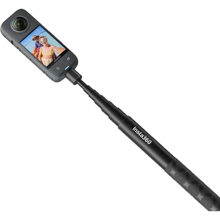 Insta360 X3 Action-Cam (72 MP, 5,7K Video, LCD-Display mit 360° Aufnahmefunktion) - Bundle inkl. Ersatzakku und Selfie-Stick 114 cm, schwarz – Bild 2