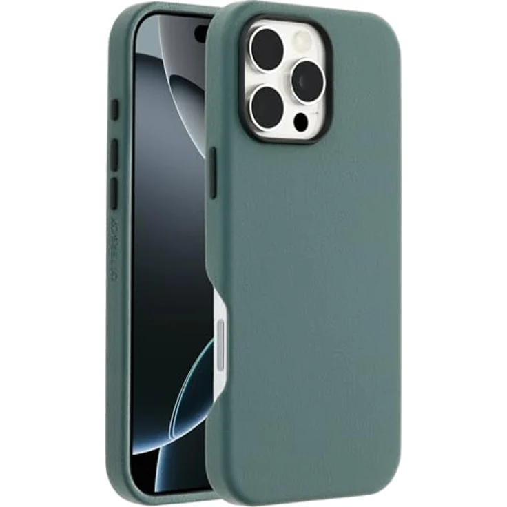 OtterBox Symmetry Series Cactus Leather MagSafe Hülle für iPhone 16 Pro Max, stoßfest, sturzsicher, dünne Schutzhülle, Grün – Bild 1