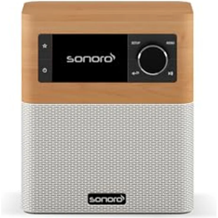 sonoro Stream Internetradio mit Bluetooth & DAB Plus (UKW/FM, WLAN, MP3, Spotify, Amazon, Deezer, spritzwassergeschützt) Design Küchenradio Ahorn/Weiß - sonoro Stream Internetradio mit exzellentem Klang, stabilem Empfang und spritzwassergeschütztem Gehäuse