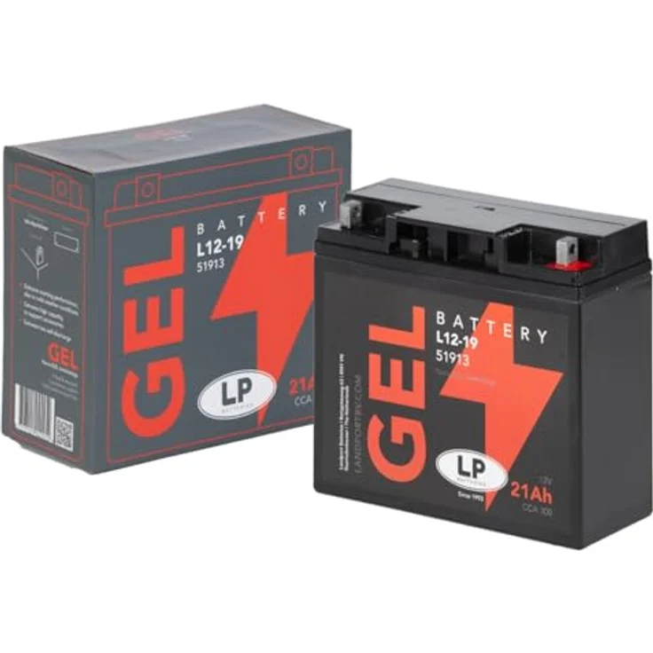Landport LP L12-19 51913, Gel-Batterie mit 21 Ah und 300 CCA, wartungsfrei, auslaufsicher – Bild 2
