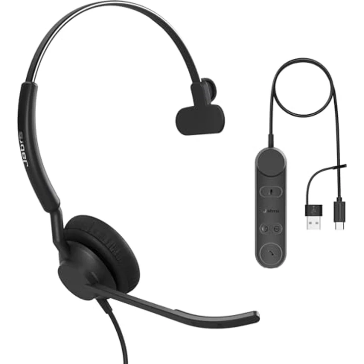 Jabra Engage 50II Mono 5093-299-2269, Kabelgebundenes On-Ear Headset mit 3-Mikrofon-System, verbesserter Geräuschunterdrückung und integrierter Steuereinheit – Bild 1