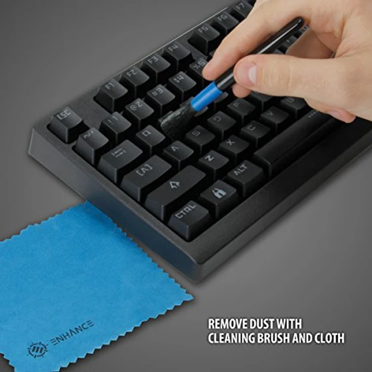 ENHANCE 140 Geräuschdämpfer/O-Ring Dämpfer für mechanische Tastaturen, SOFT 40A, Transparent, inklusive Tastenkappen-Entferner, Reinigungspinsel, Tuch und Zubehörtasche, für jede Tastatur – Bild 7