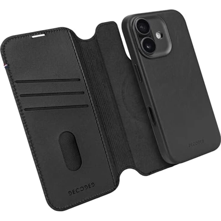 Decoded 2-in-1 Lederhülle für iPhone 17, Abnehmbare Wallet aus ECCO Leder, MagSafe-kompatibel, Fallschutz, Kratzfest, Schwarz – Bild 1