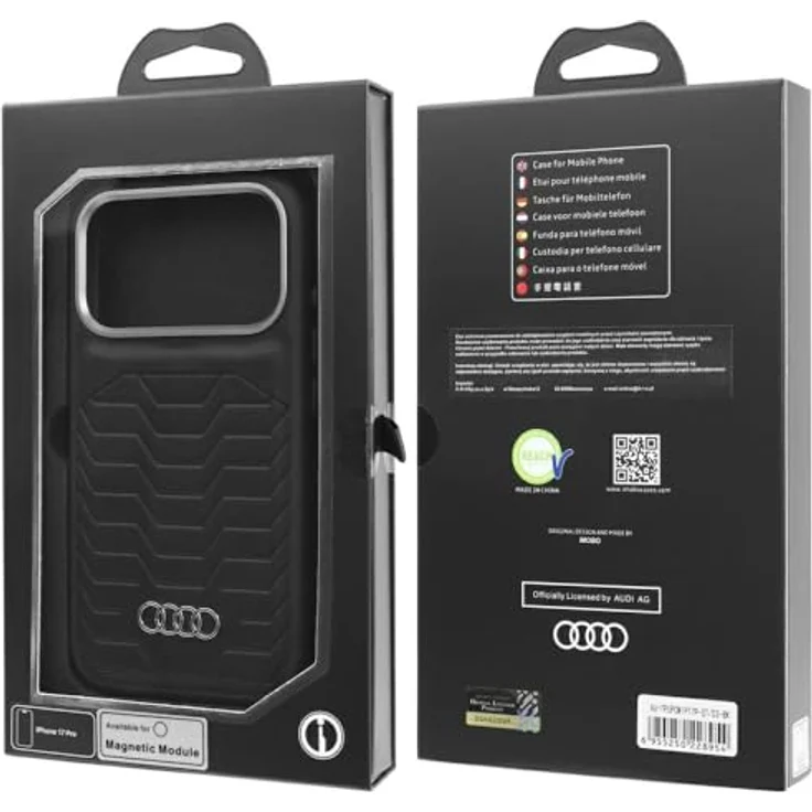 Audi Handyhülle Case iPhone 17 Pro GT, Kunstleder schwarz, MagSafe, 6,3 Zoll mit Kantenschutz – Bild 9