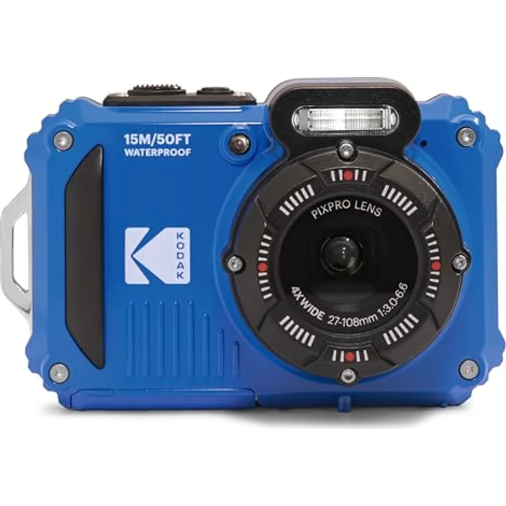 KODAK Pixpro Pack WPZ2, Digitalkamera 16MP, wasserdicht bis 15m, stoßfest, 720p Video, 2,7 Zoll LCD, blau, inklusive 2 Akkus und 1 x 16 GB SD-Karte – Bild 1