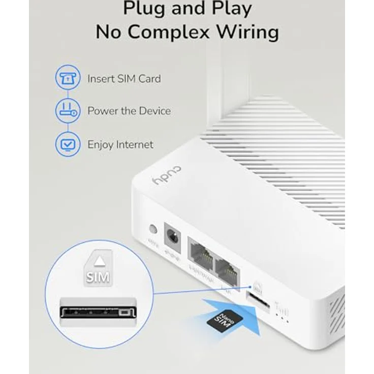 Cudy Neuer LT300 4G LTE WLAN-Router 300 Mbit/s, 2×2 MIMO, OpenVPN, WireGuard, Schwarz – Bild 4