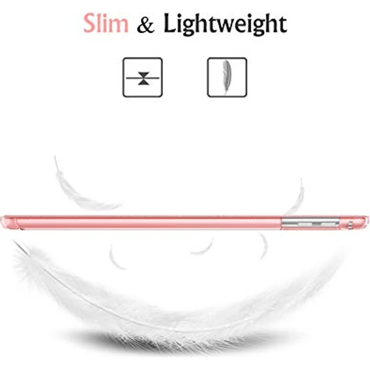 Fintie Hülle für iPad Air 2 (2014 Modell) / iPad Air (2013 Modell) - Ultradünne Superleicht Schutzhülle mit Transparenter Rückseite Abdeckung mit Auto Schlaf/Wach Funktion, Roségold – Bild 4