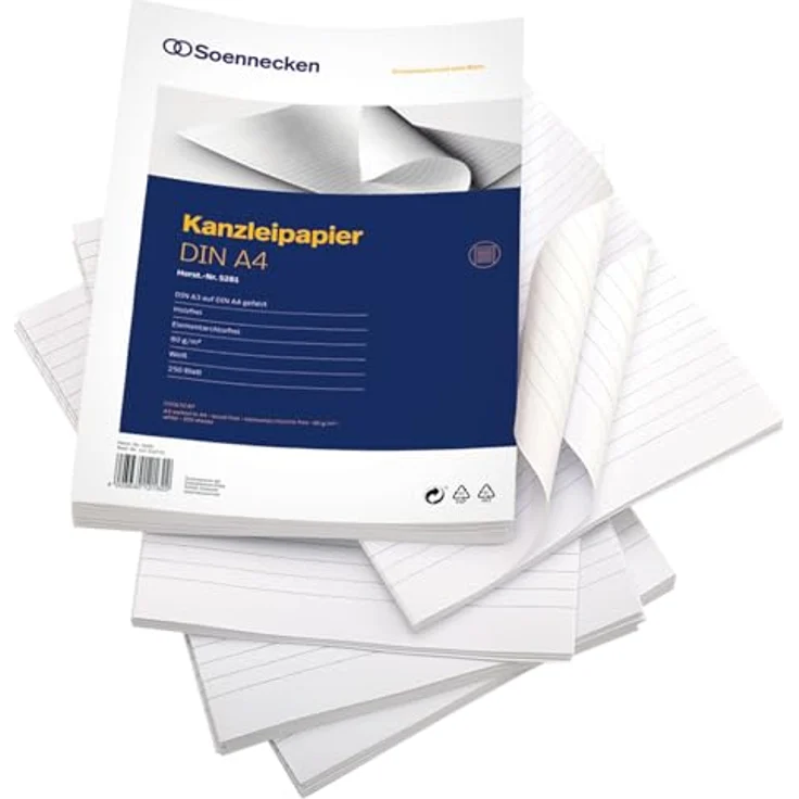 Soennecken, Kopierpapier, Kanzleipapier Papierformat: DIN A3 Ausführung der Lineatur: liniert (80 g/m², 250 x, A3) – Bild 3