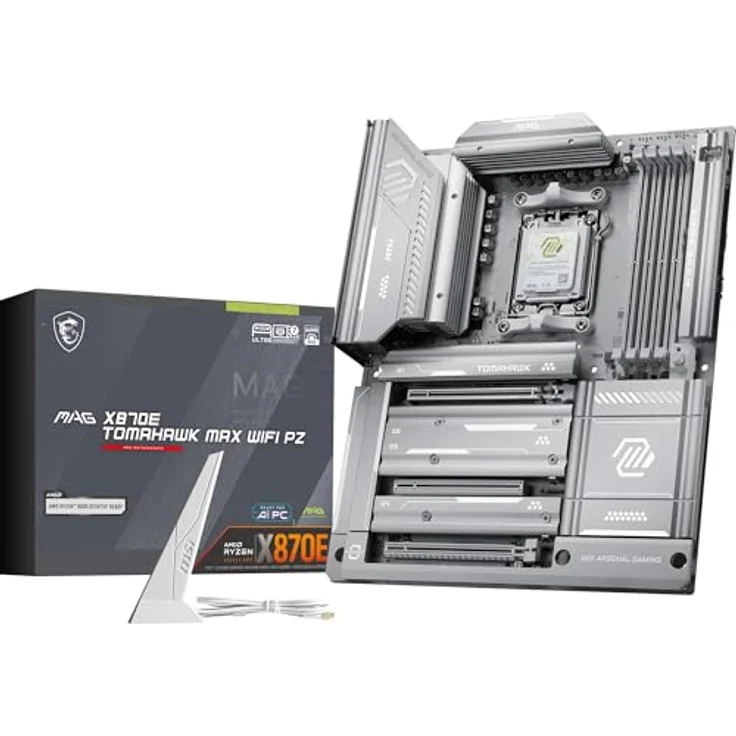 MSI MAG X870E Tomahawk Max WiFi PZ, ATX Mainboard für AMD Ryzen 7000/8000/9000, 256 GB DDR5, Wi-Fi 7, 5 Gigabit Ethernet, schwarz – Bild 1