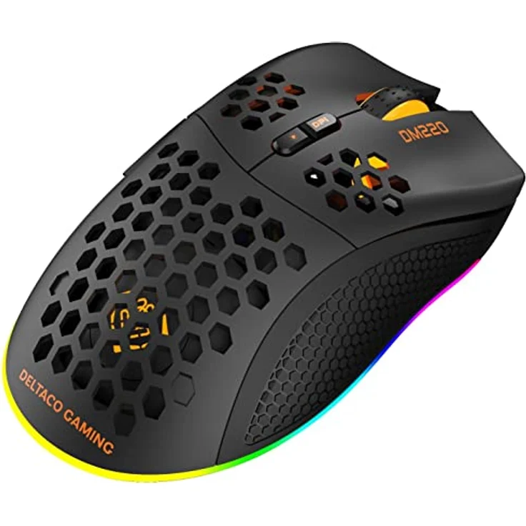 Deltaco Gaming DM220 (Kabellos, Kabelgebunden), Maus, Schwarz - Leicht & Kabellos, RGB-Beleuchtung, bis zu 60 Stunden Spielzeit – Bild 6