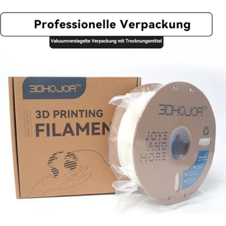 3DHoJor Matte PLA Filament 2KG Milchweiß, 1.75mm, hohe Zähigkeit, vakuumversiegelt – Bild 4