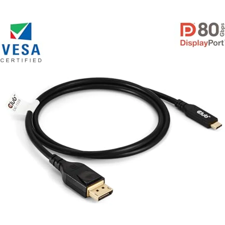 Club 3D CAC-2502 USB-C Verlängerungskabel, USB-C (m/w) 1 m, 48 V, 5 A, 8K60Hz Unterstützung, Schwarz – Bild 3