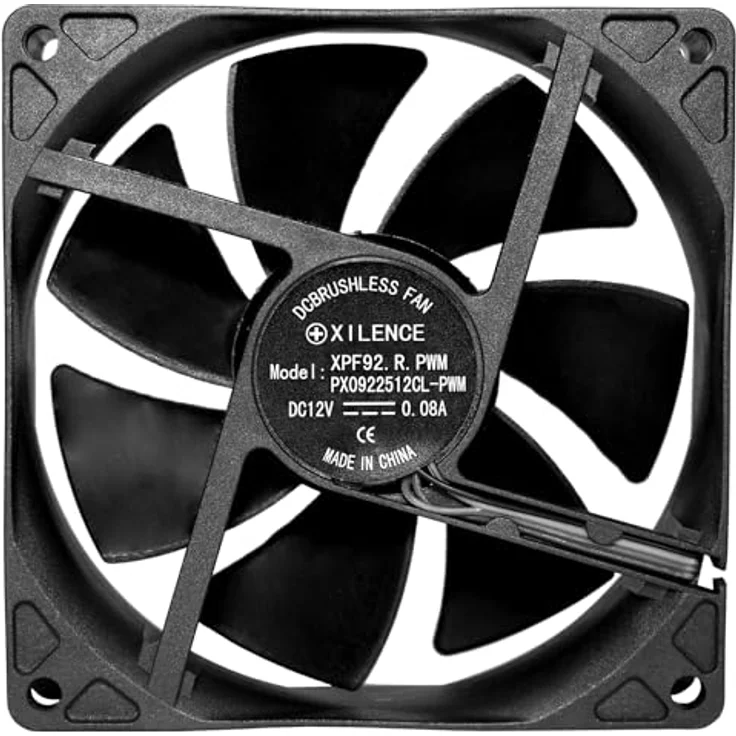 Xilence XPF92.B.PWM 92mm Gehäuselüfter mit 4-Pin PWM Steuerung, Hydro Bearing, 340mm Kabellänge, 32,1 CFM Airflow, leise mit 22 dB(A) – Bild 4