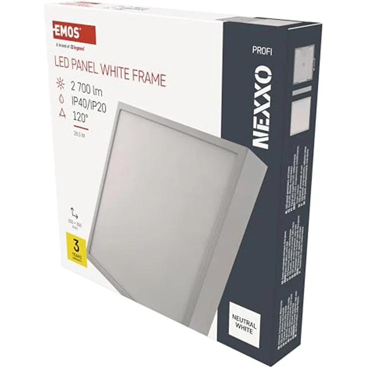 EMOS LED Panel 28,5 W, quadratische 2700 lm Deckenleuchte, Wandleuchte 30 x 30 cm, neutralweiß 4000K – Bild 1