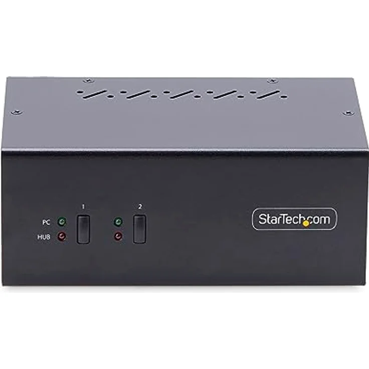 StarTech.com 2-Port KVM Switch Dual Monitor DisplayPort, 4K 60Hz, 2x USB 3.0 Hub und 2x USB 2.0 HID Ports, Hotkey/Drucktasten, KVM Umschalter für Zwei Monitore, 2 PC 2 Monitore (P2DD46A2-KVM-SWITCH) – Bild 3