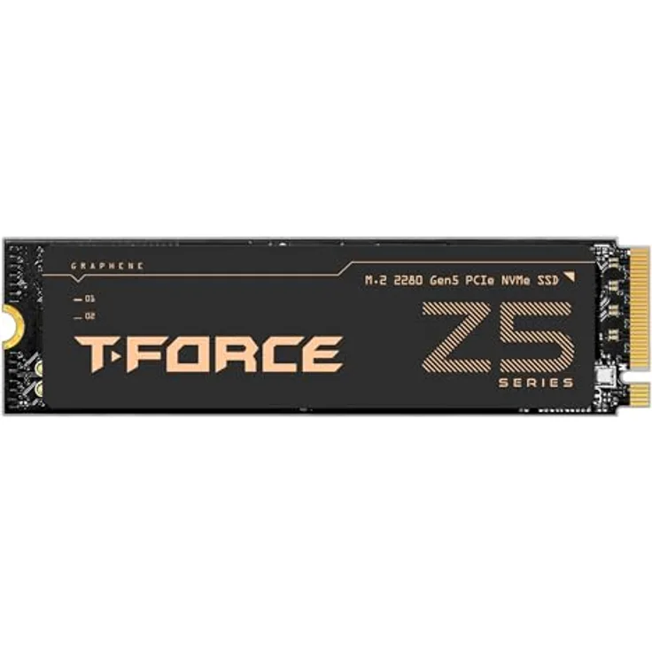 TEAMGROUP T-Force Z540 2TB DRAM SLC Cache 3D TLC NAND NVMe Phison E26 PCIe Gen5x4 M.2 2280 Gaming SSD mit ultradünnem Graphen Heat Spreader Lesen/Schreiben 12400/11800 MB/s TM8FF1002T0C129