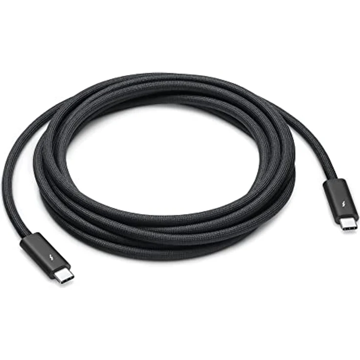 Apple Thunderbolt 4 Pro Kabel (3 m) 40 Gbit/s Datentransfer, 10 Gbit/s USB 3.1 Gen 2, DisplayPort Videoausgabe, 100 W Stromübertragung – Bild 1
