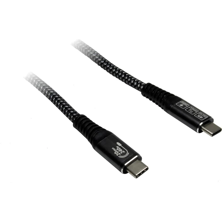 Inter-Tech USB 3.2 Gen2x2 Kabel, USB-C Stecker > USB-C Stecker, 20 Gbit/s, 240 Watt Power Delivery, schwarz