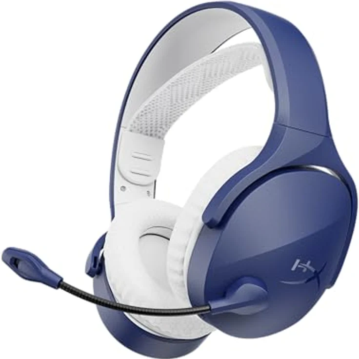 HyperX Cloud Jet, Dual Wireless Gaming Headset mit 2.4GHz & Bluetooth, 40mm Treibern, 25 Stunden Akkulaufzeit, Swivel-to-Mute Mikrofon, leichtes Design, blau – Bild 1