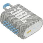 JBL GO 3 Eco – Kleine Bluetooth Box aus recyceltem Material in Weiß – Wasserfester, tragbarer Lautsprecher für unterwegs – Bis zu 5h Wiedergabezeit mit nur einer Akkuladung