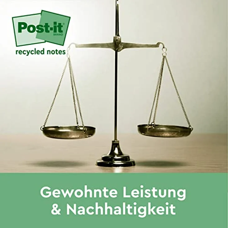 Post-it Super Sticky Recycling Notes RSS12COL, extrastarker Haftnotizblock aus 100% Recyclingpapier, leuchtende Farben – Bild 5