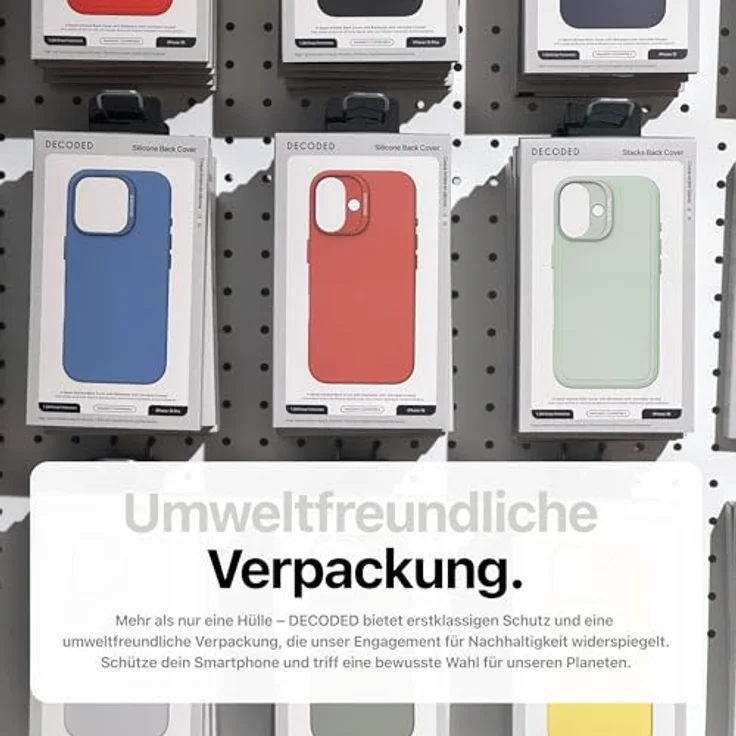Decoded Antimikrobielle Silikon-Hülle mit MagSafe für iPhone 16 Pro Max - Grau, stoßfest, mit erhöhter Bildschirmkante und Mikrofaser-Futter – Bild 12