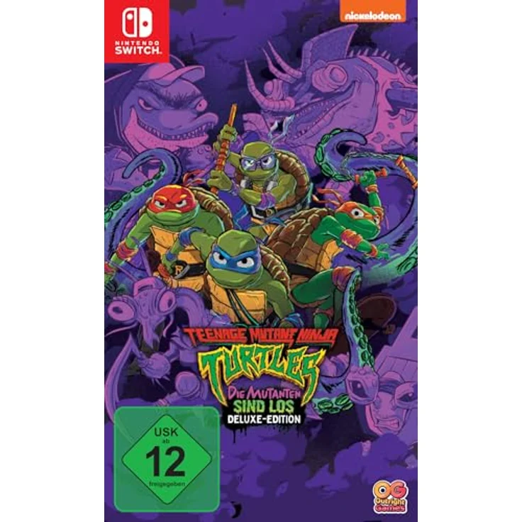 Outright Games Teenage Mutant Ninja Turtles: Die Mutanten sind los - Deluxe Edition - Switch, exklusive Sammlerstücke im TMNT-Design, Steelbook, Artbook, 4 Anstecknadeln, 4 Schlüsselanhänger, Sammelbox – Bild 1