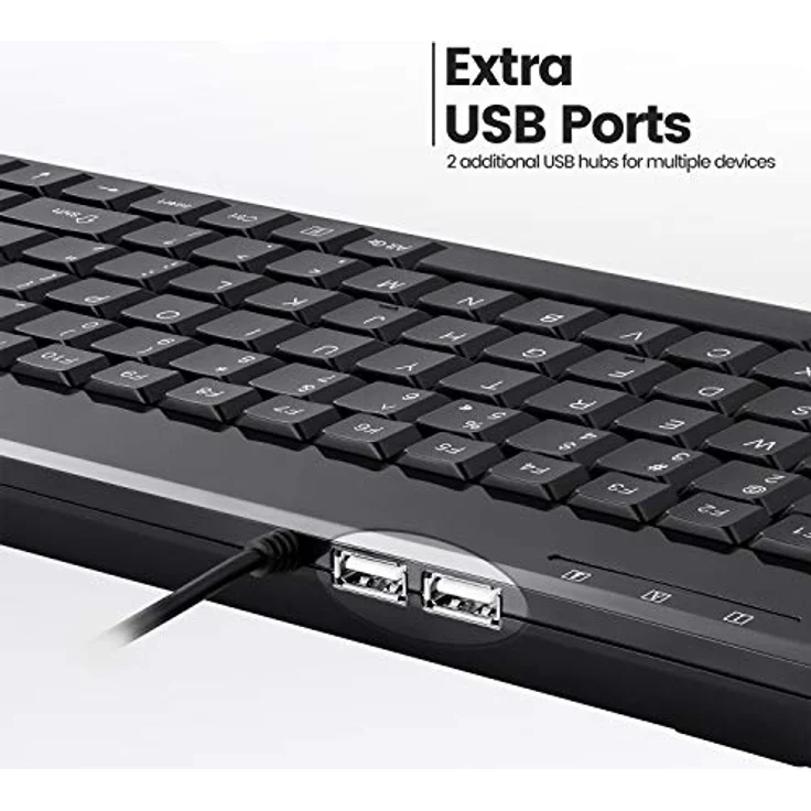 Perixx Tastatur mit USB Schwarz schwarz Mini – Bild 4