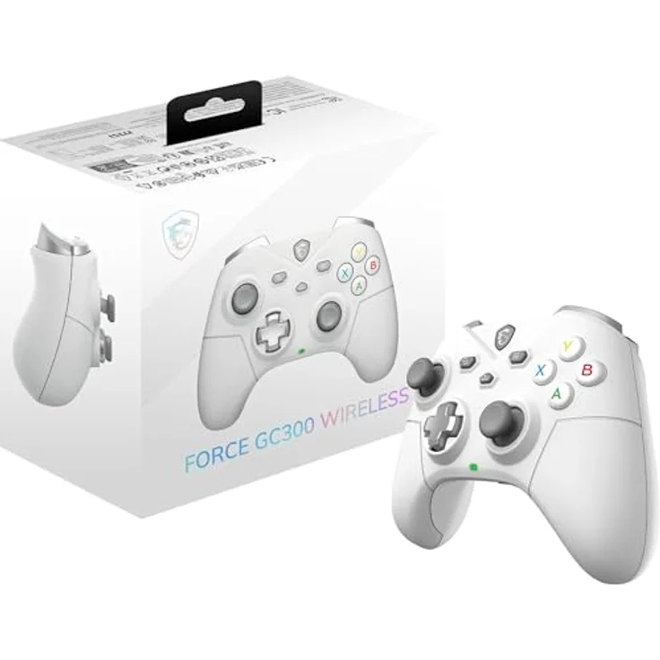 MSI Force GC300 W WHITE Gamecontroller Wireless, kabellose und kabelgebundene Verbindungsmöglichkeiten, ergonomisches Design, Turbo- und Makro-Taste – Bild 1