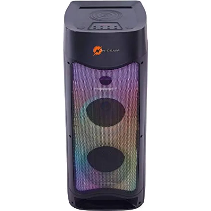 N-GEAR N-Gear LGP52 Let’s go Party Bluetooth Lautsprecher mit Karaoke Mikrofon, Disco-LEDs, Powerbank-Funktion & 500 Watt (30 Watt RMS) Leistung Bluetooth-Lautsprecher schwarz